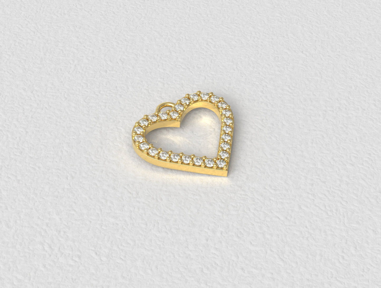 9ct Gold Diamond Open Heart Pendant – Solid Gold Love Necklace - Fuegold Jewellery