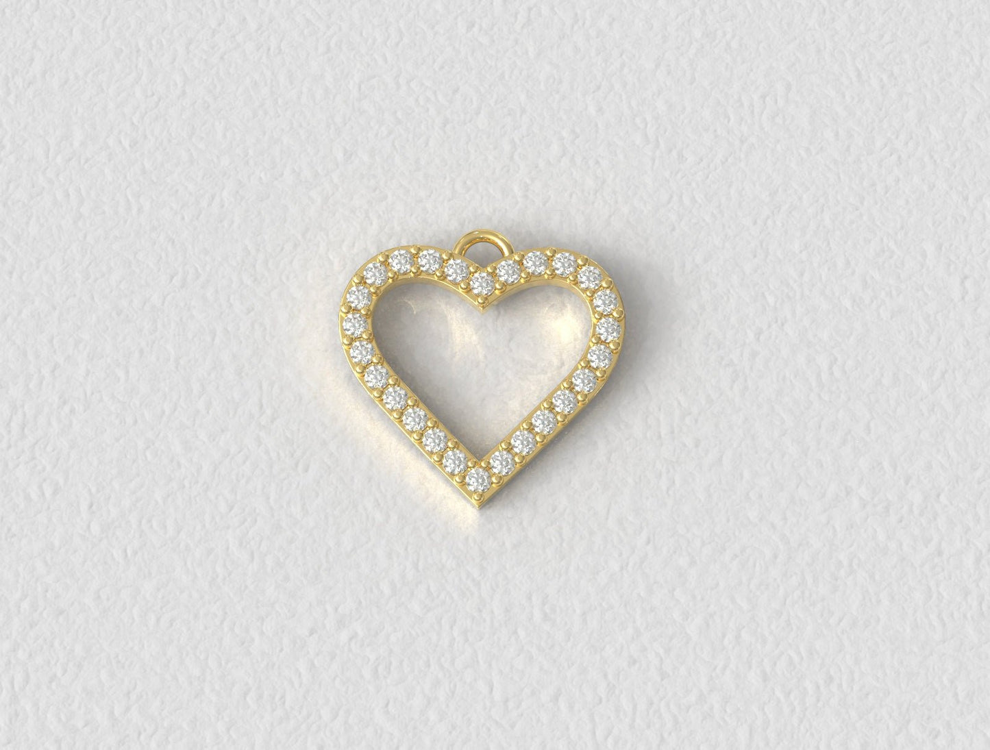 9ct Gold Diamond Open Heart Pendant – Solid Gold Love Necklace - Fuegold Jewellery