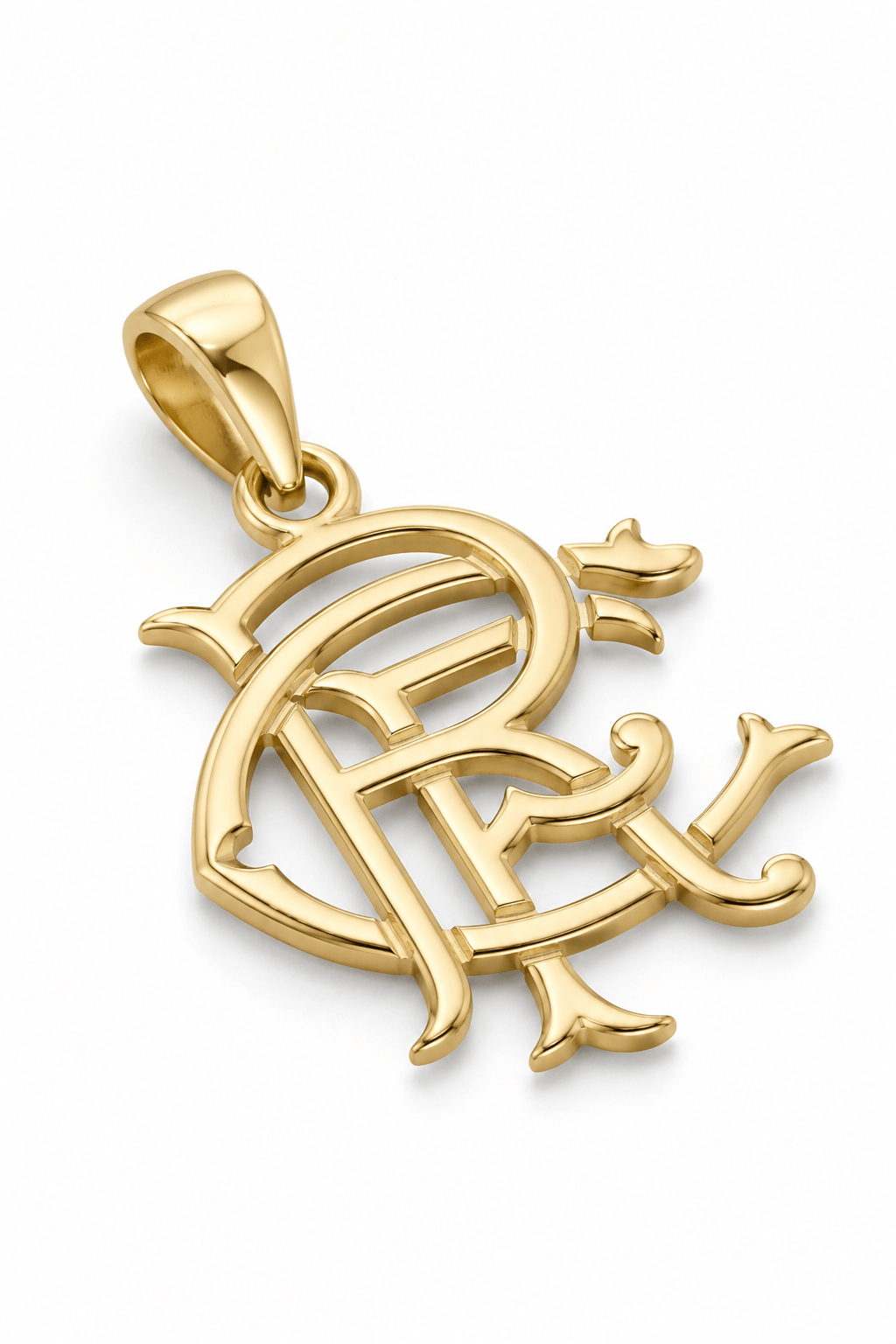 9ct Gold Rangers FC Pendant - Fuegold Jewellery