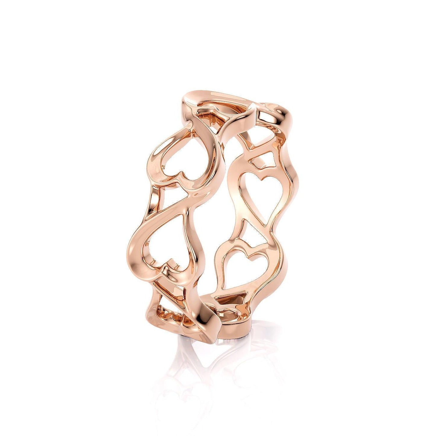 9ct Rose Gold Wavy Heart - Fuegold Jewellery