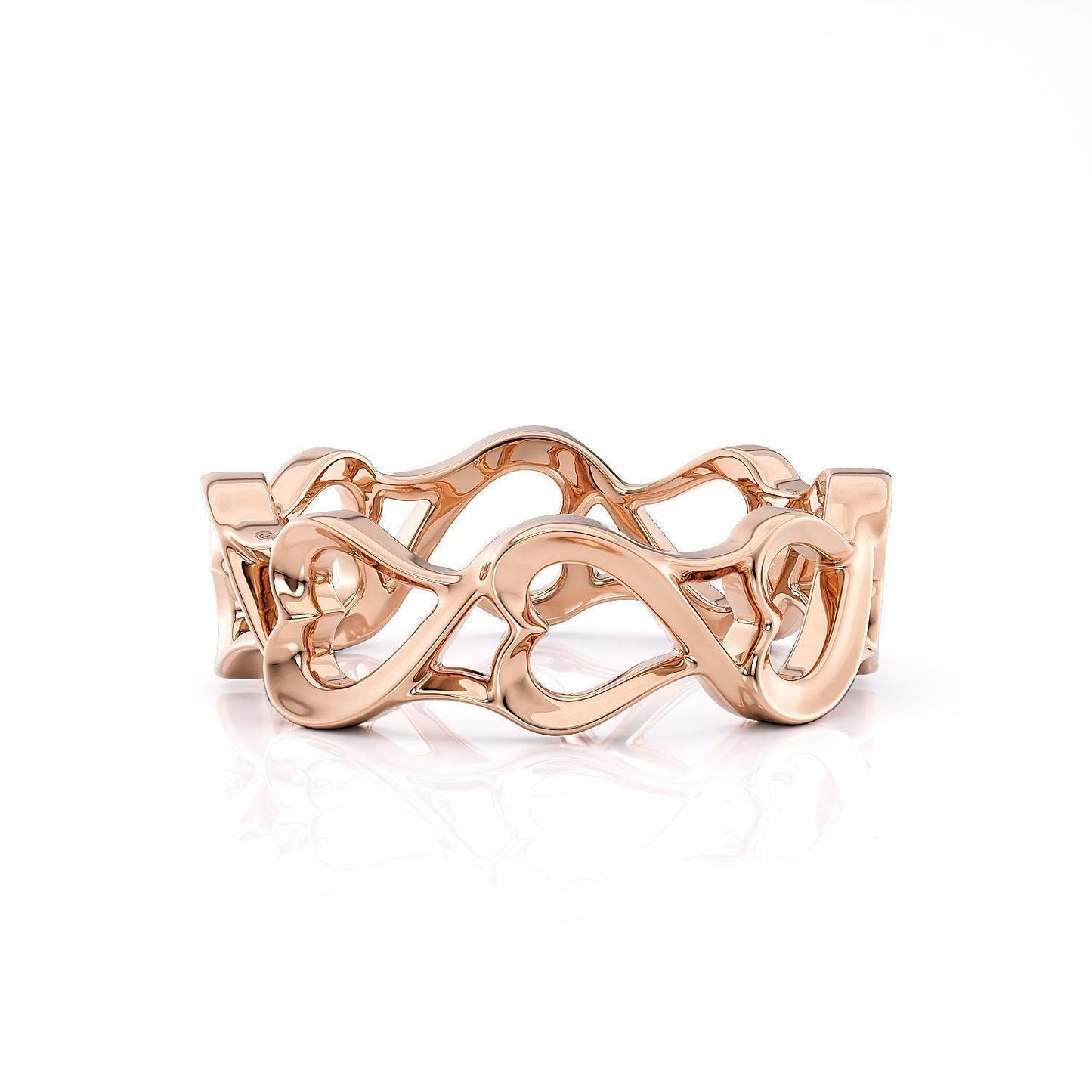 9ct Rose Gold Wavy Heart - Fuegold Jewellery
