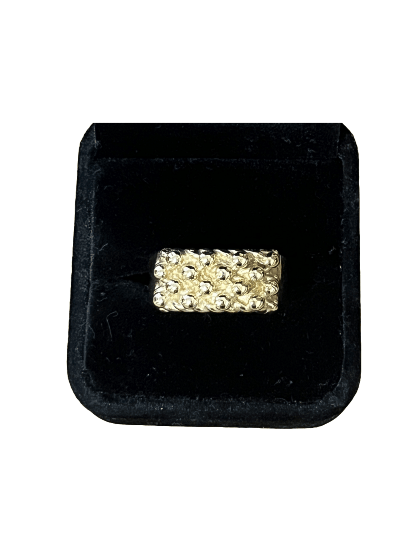 9ct Yellow Gold 4 Row Men’s Keeper Ring - Fuegold Jewellery