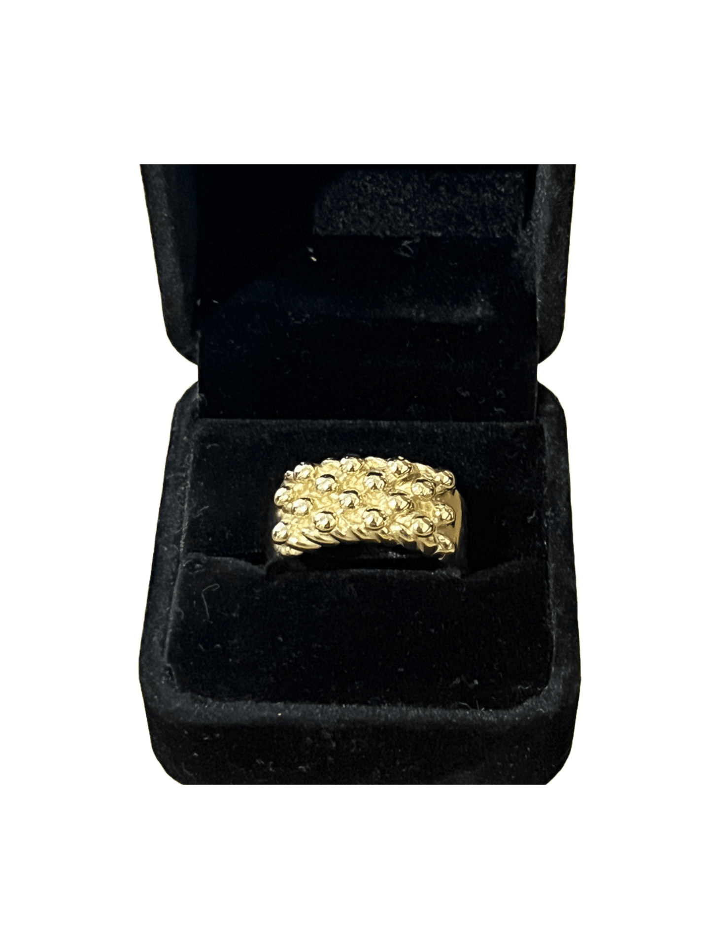 9ct Yellow Gold 4 Row Men’s Keeper Ring - Fuegold Jewellery