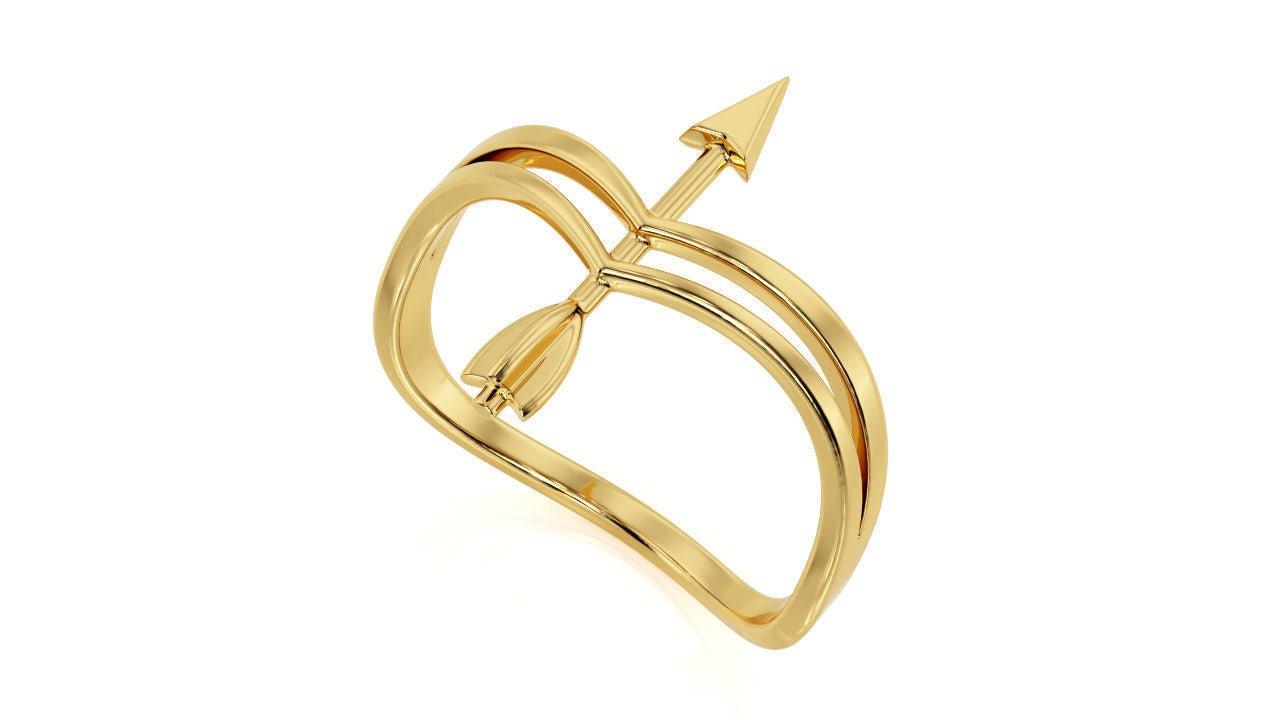 9ct Yellow Gold Arrow Ring - Fuegold Jewellery