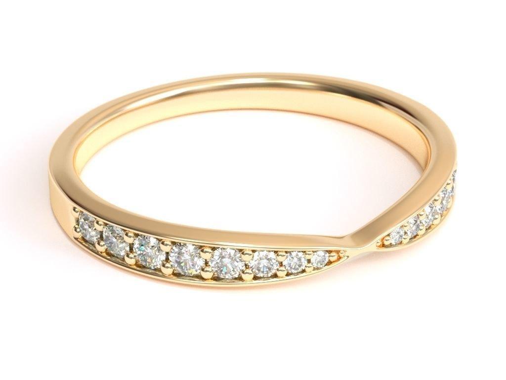 9ct Yellow Gold Bead Set Diamond Ring - Fuegold Jewellery