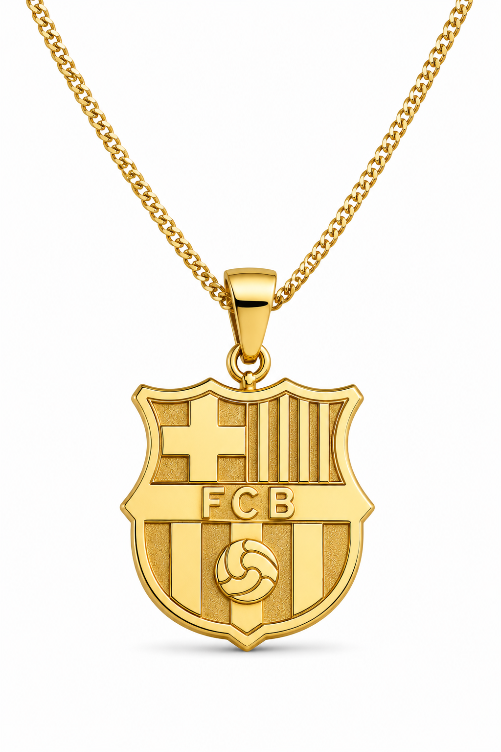 9ct Gold Barcelona Inspired Football Crest Pendant | Solid Gold