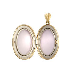 9ct Gold Oval Photo Locket – 20mm Engraved Gold Pendant