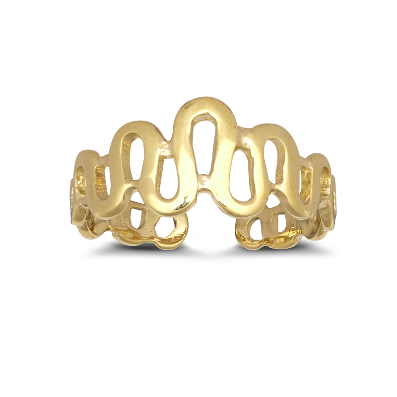 9ct Gold Swirl Toe Ring – Openwork Yellow Gold Ring