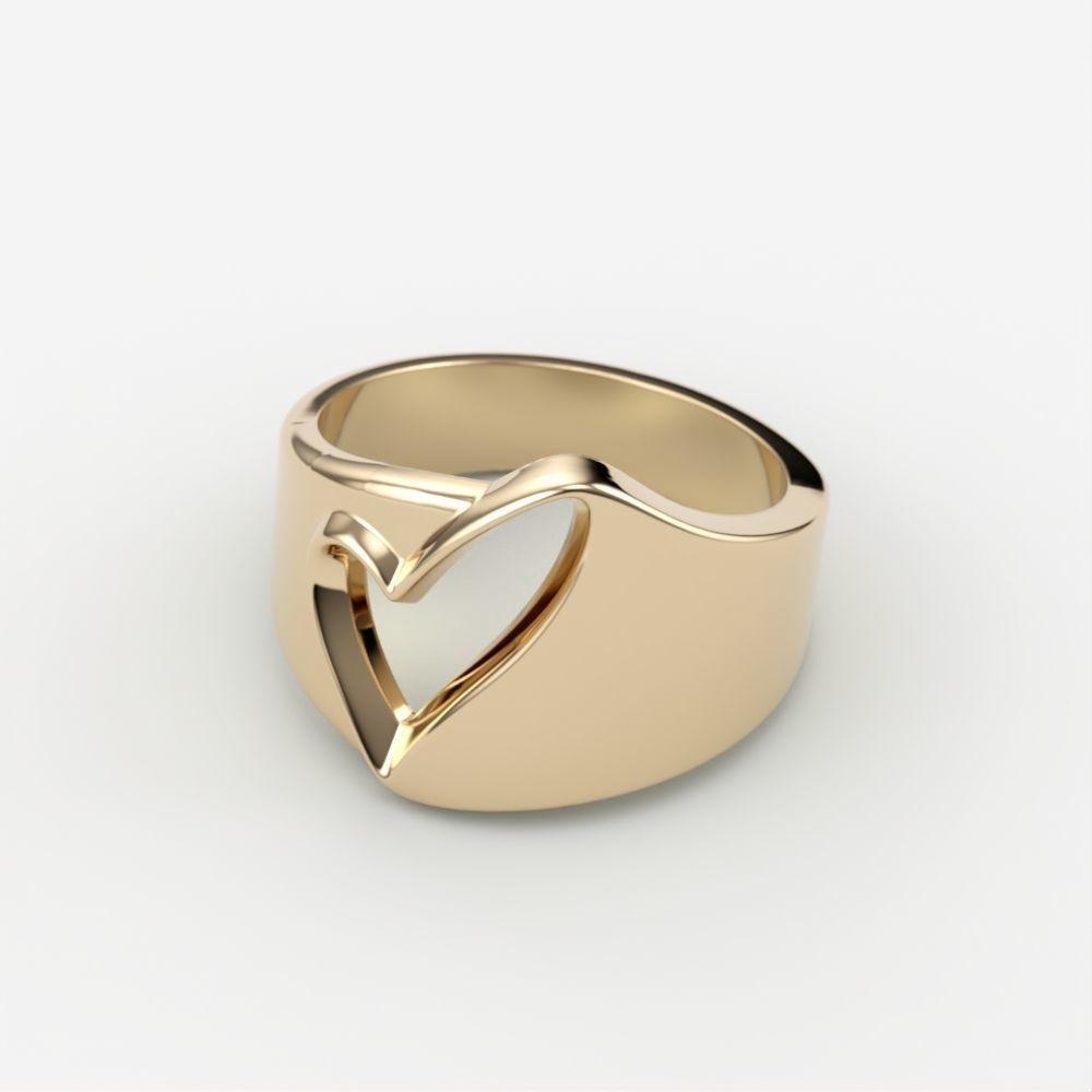 Womens Heart Ring - Fuegold Jewellery