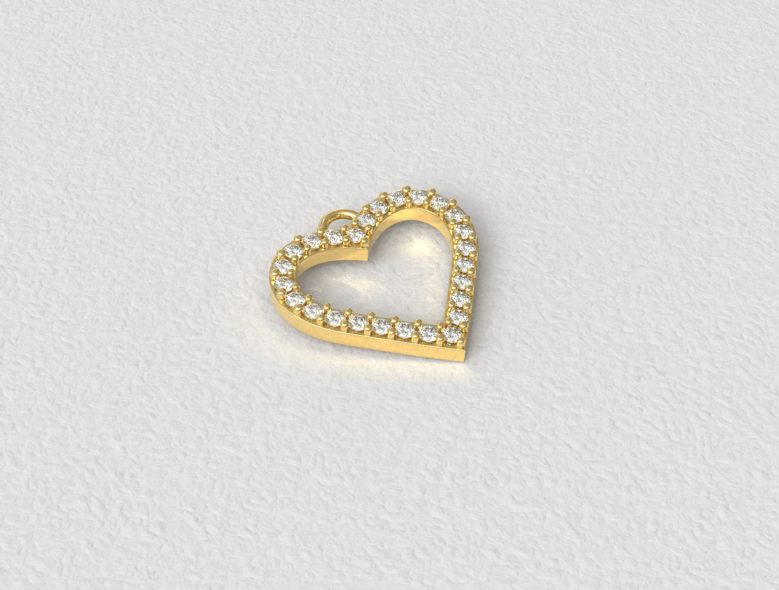 9ct Gold Diamond Open Heart Pendant – Solid Gold Love Necklace - Fuegold Jewellery
