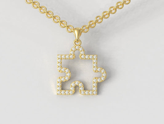 9ct Gold Diamond Puzzle Pendant – Solid Gold - Fuegold Jewellery