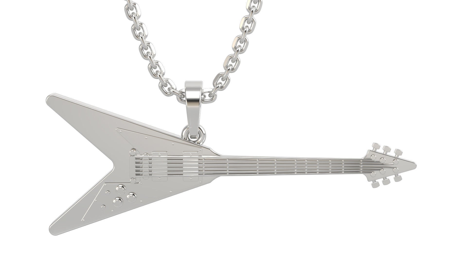 9ct Gold Flying V Guitar Pendant – Solid Gold Musician Necklace Inspired by Gibson Design - Fuegold Jewellery