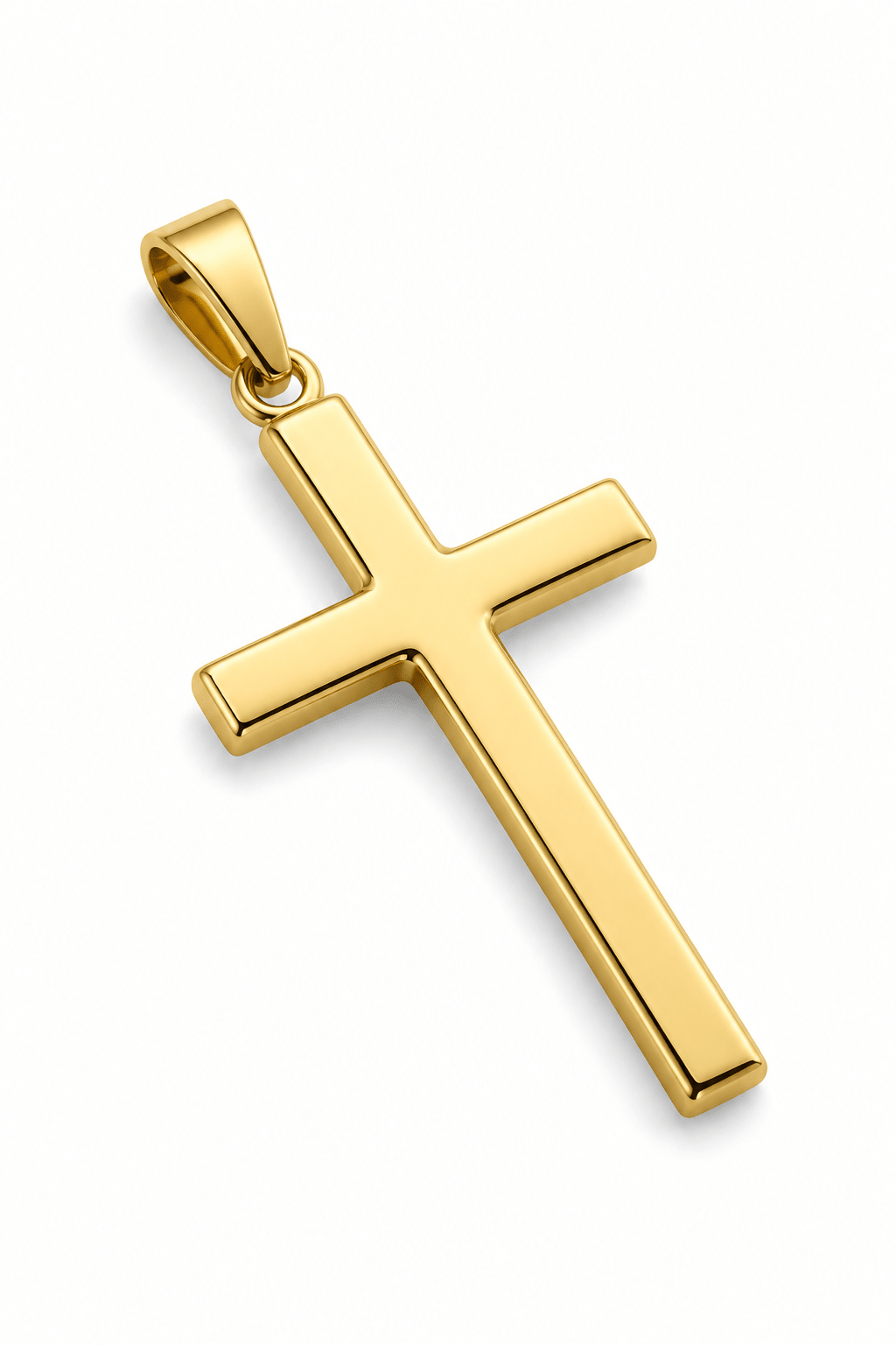 9ct Gold Plain Cross Pendant - Fuegold Jewellery
