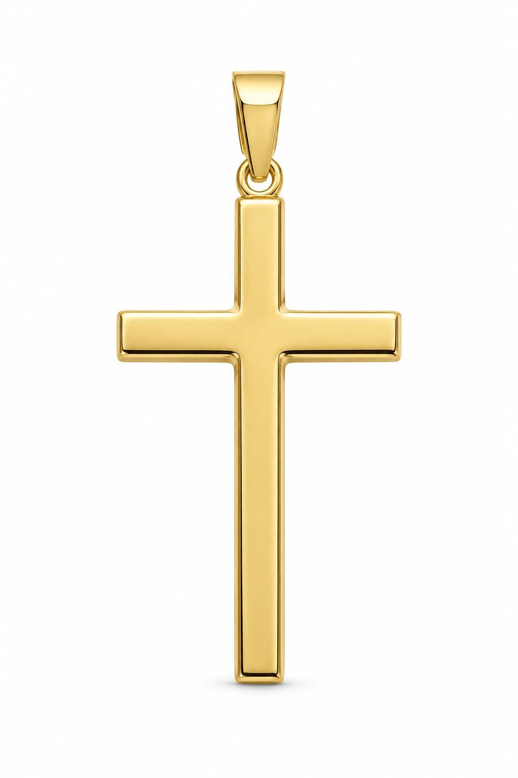9ct Gold Plain Cross Pendant - Fuegold Jewellery