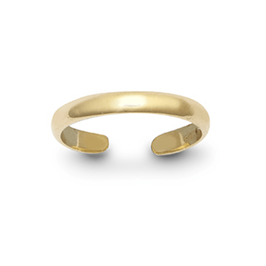 9ct Gold Plain Toe Ring – 3mm Solid Yellow Gold - Fuegold Jewellery