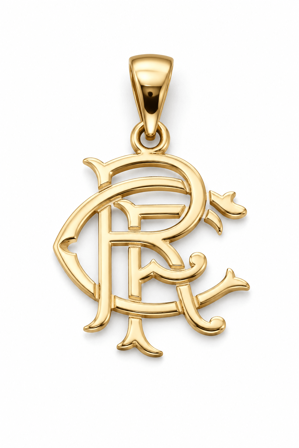 9ct Gold Rangers FC Pendant - Fuegold Jewellery