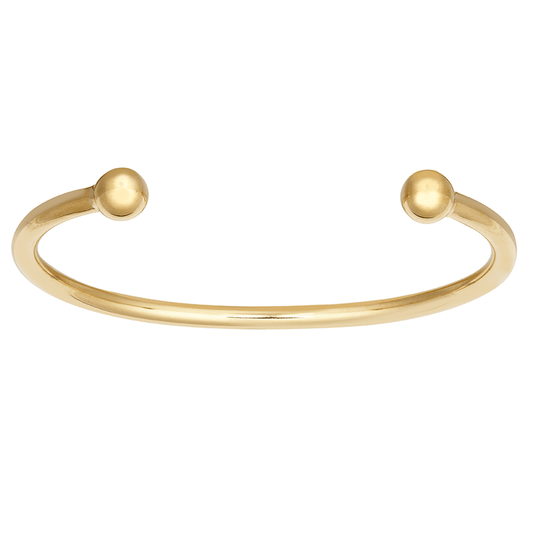 9ct Gold Solid Torque Gents Bangle – 4mm Yellow Gold Cuff - Fuegold Jewellery