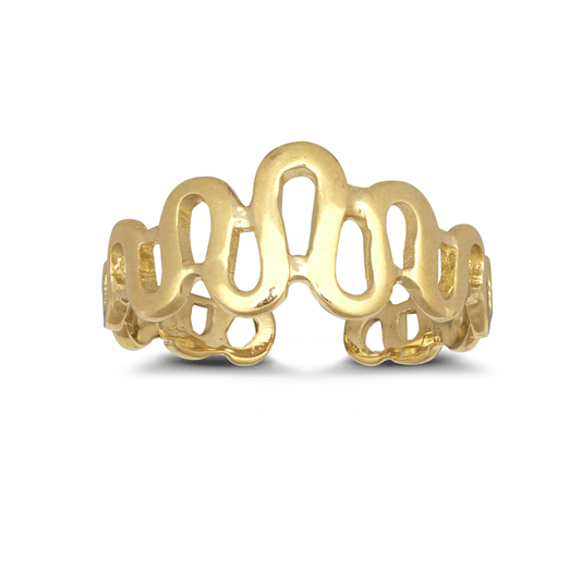9ct Gold Swirl Toe Ring – Openwork Yellow Gold Ring - Fuegold Jewellery