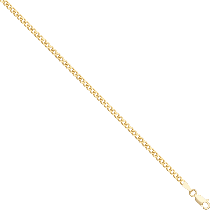 9ct Solid Gold Classic Curb Chain 2.5mm – 22 Inch - Fuegold Jewellery