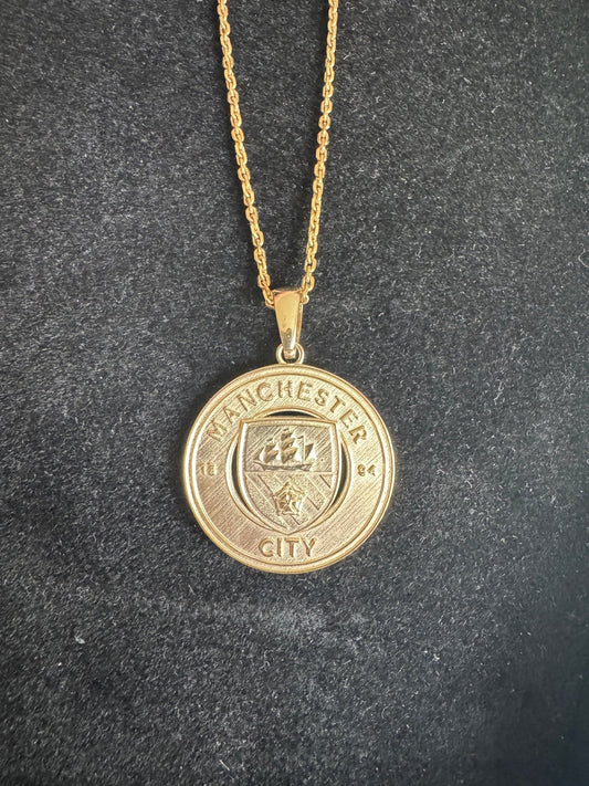 9ct Solid Gold Manchester City Pendant - Fuegold Jewellery