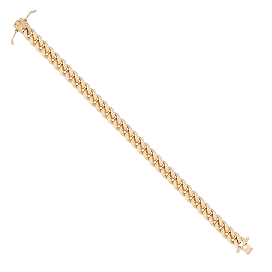 9ct Yellow Gold 8mm Cuban Bracelet – 8.5” Heavy Solid Gold - Fuegold Jewellery