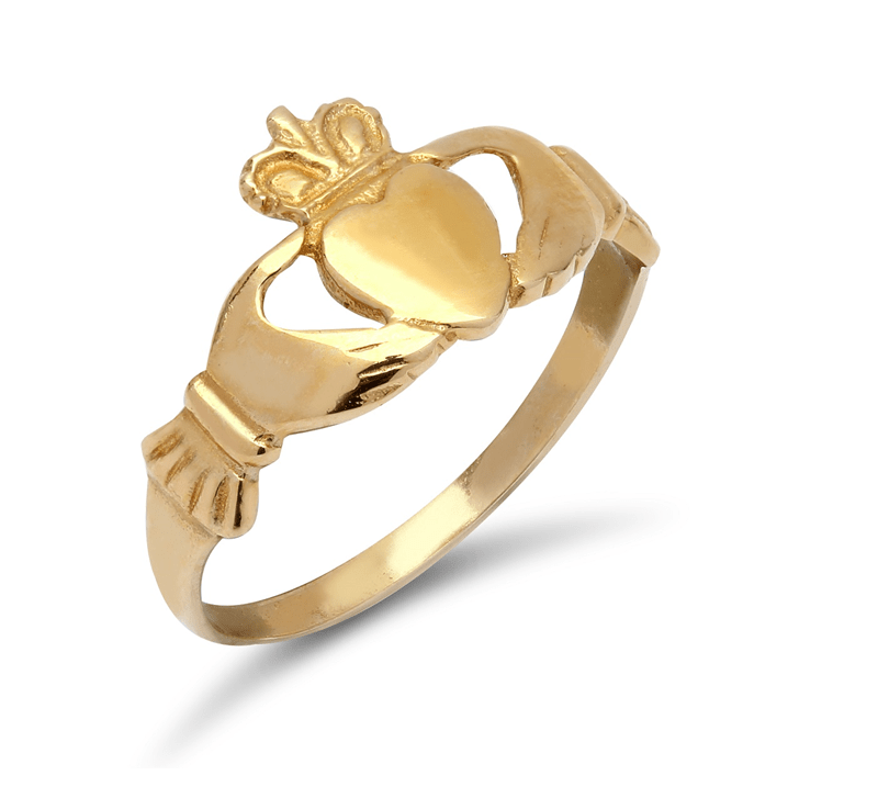 9ct Yellow Gold Claddagh Ring - Fuegold Jewellery
