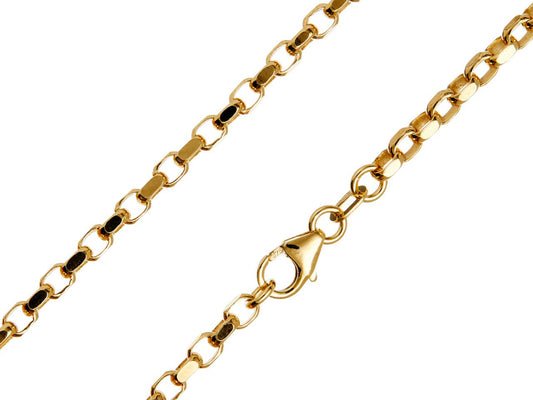 9ct Yellow Gold Diamond Cut Oval Belcher Chain | Solid Gold Chain - Fuegold Jewellery