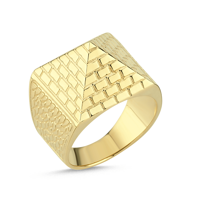 9ct Yellow Gold Pyramid Ring - Fuegold Jewellery