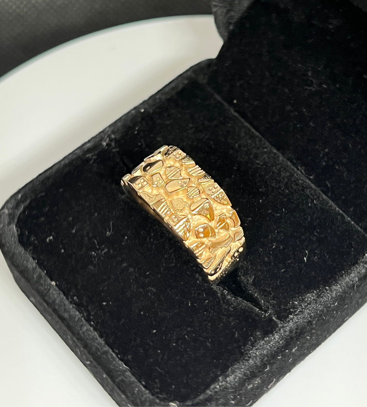 9ct Yellow Gold Heavy Textured Ring