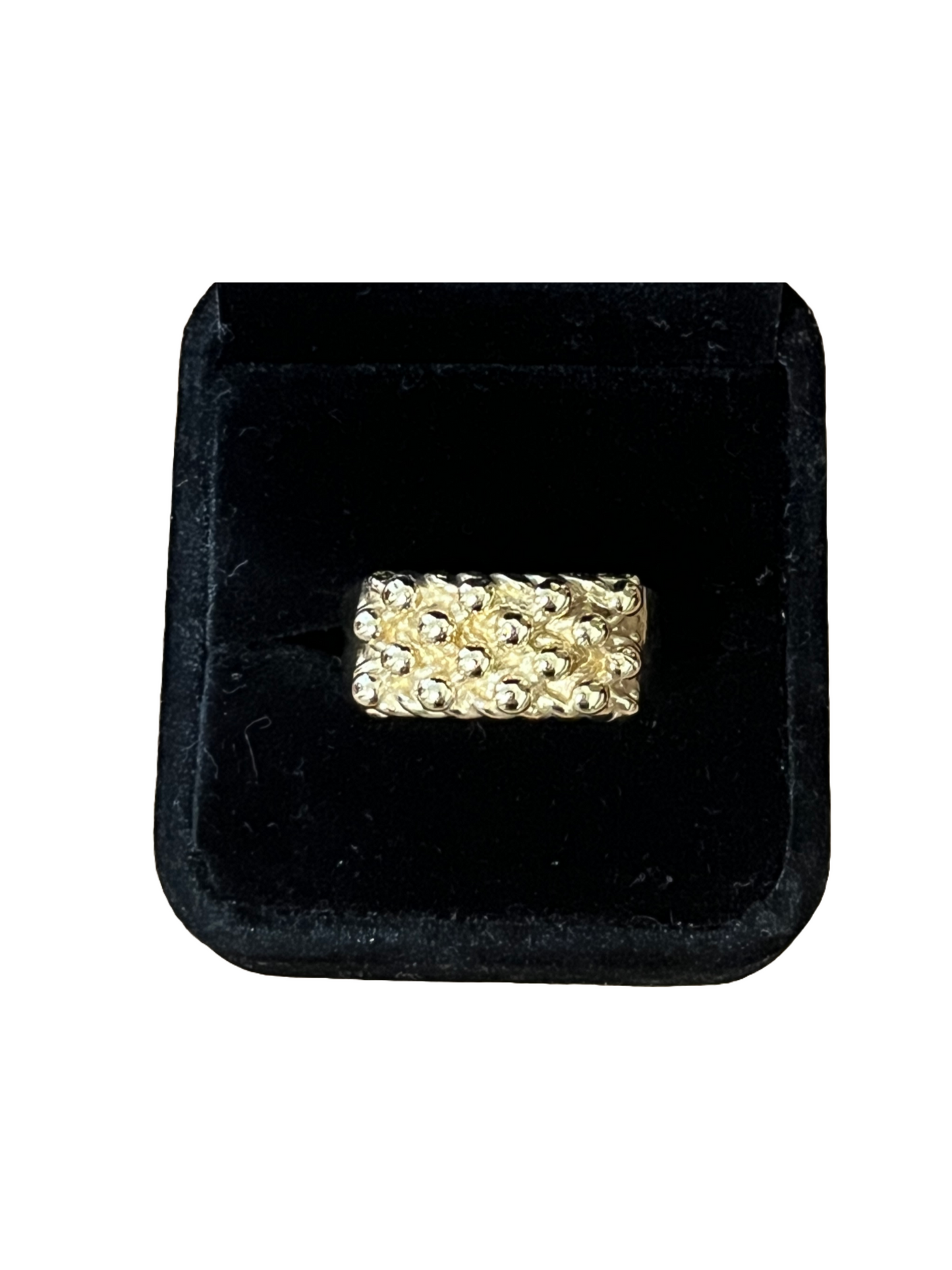 9ct Yellow Gold 4 Row Men’s Keeper Ring