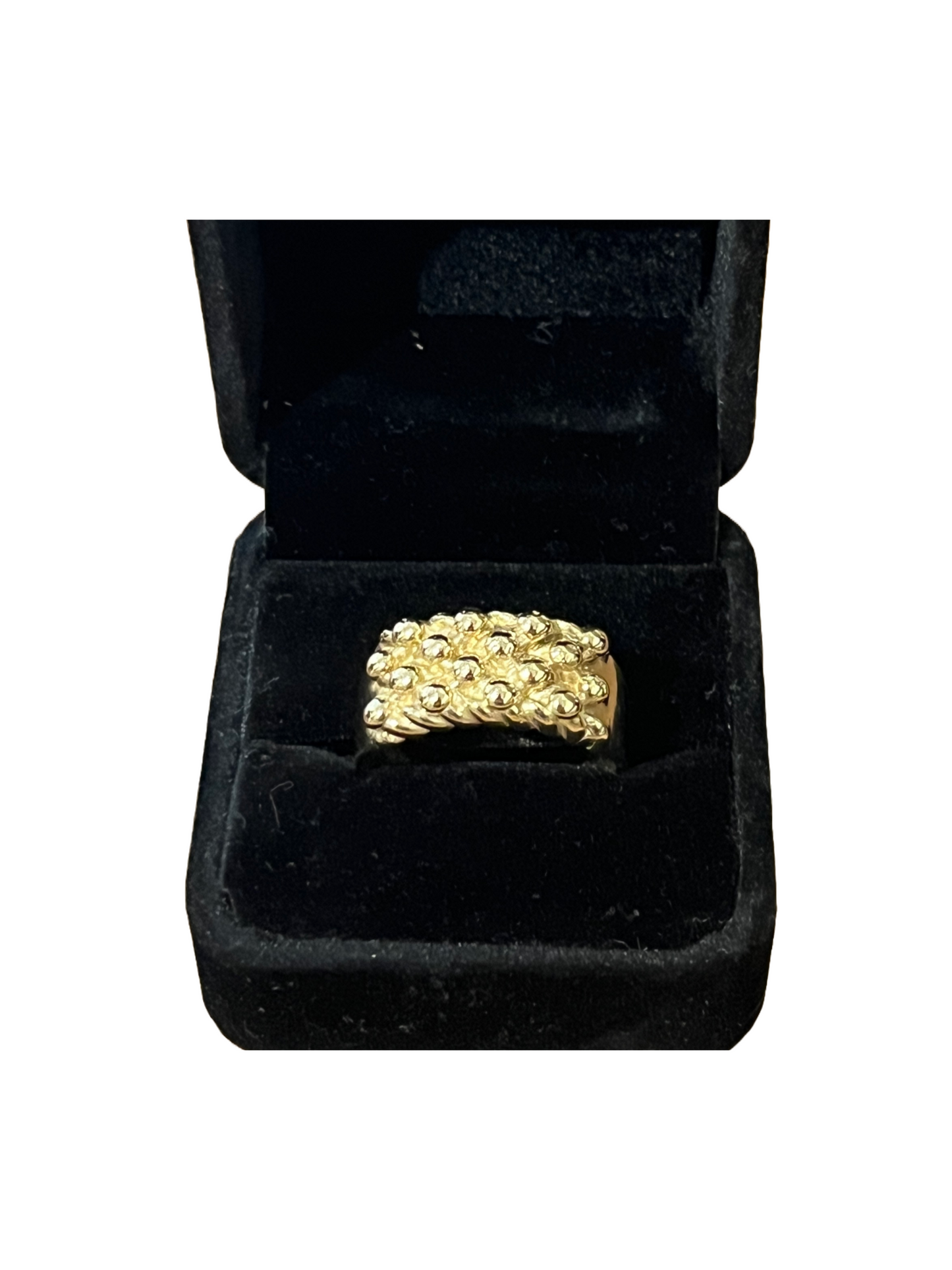 9ct Yellow Gold 4 Row Men’s Keeper Ring