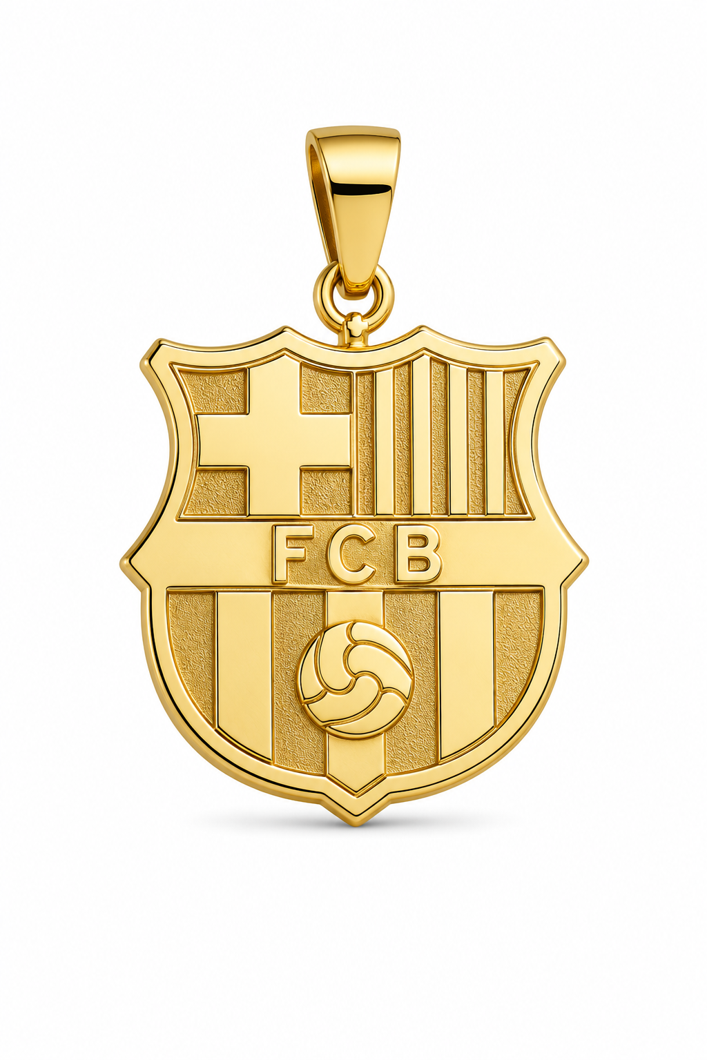 9ct Gold Barcelona Inspired Football Crest Pendant | Solid Gold