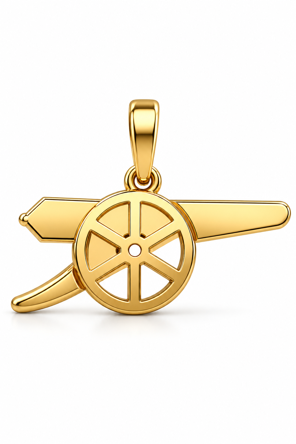 9ct Gold Arsenal Cannon Pendant – Solid Gold Football Pendant