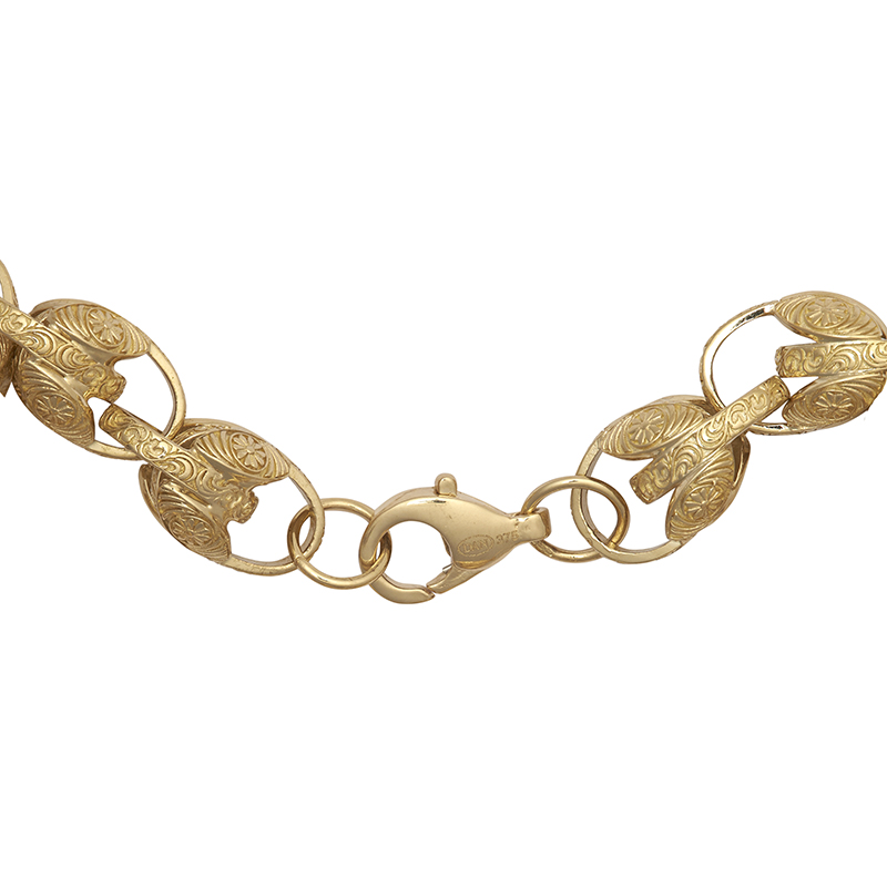 9ct Gold Tulip Link Chain – 11mm Solid Yellow Gold Necklace
