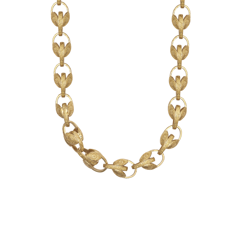 9ct Gold Tulip Link Chain – 11mm Solid Yellow Gold Necklace