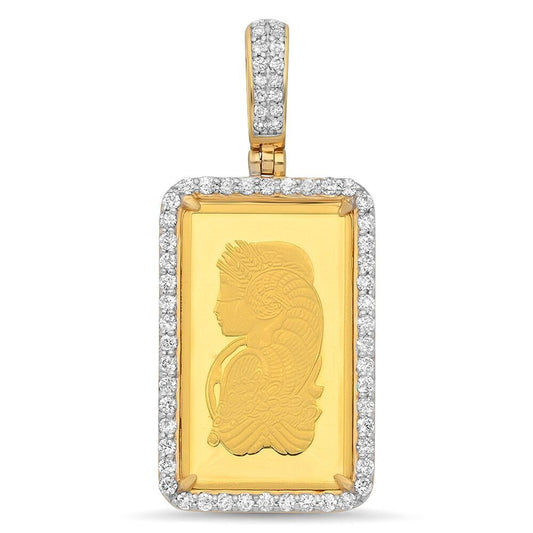 14ct Gold 2.5g Pamp Suisse Lady Fortuna .75 Ct Diamond Pendant