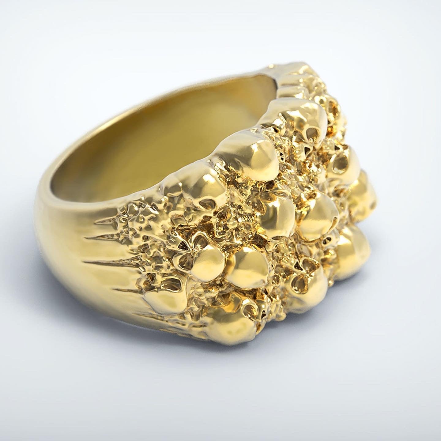 Gold Skull Nugget Ring