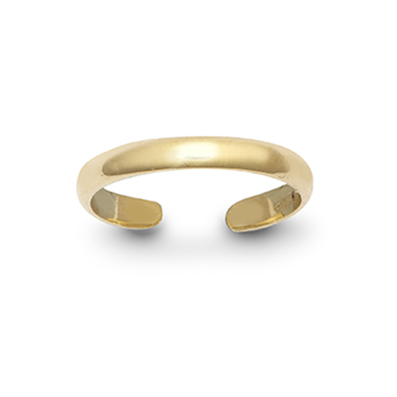 9ct Gold Plain Toe Ring – 3mm Solid Yellow Gold