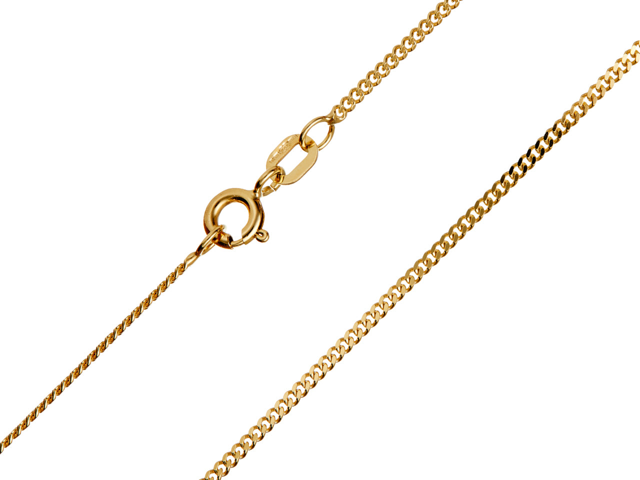 9ct Yellow Gold 1.3mm Curb Chain – Solid Gold Chain