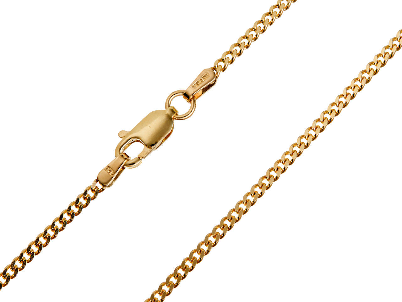 9ct Yellow Gold 1.8mm Curb Chain – Solid Gold Chain