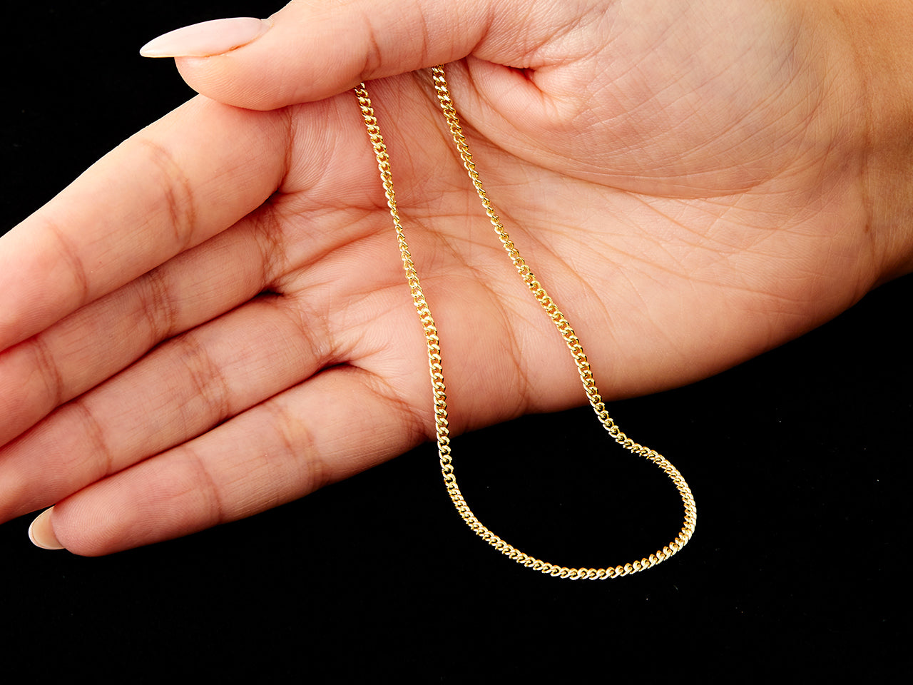 9ct Yellow Gold 2mm Curb Chain – Solid Gold Chain