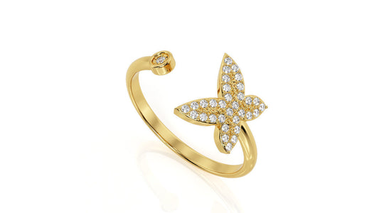 9ct Gold Butterfly Diamond Ring