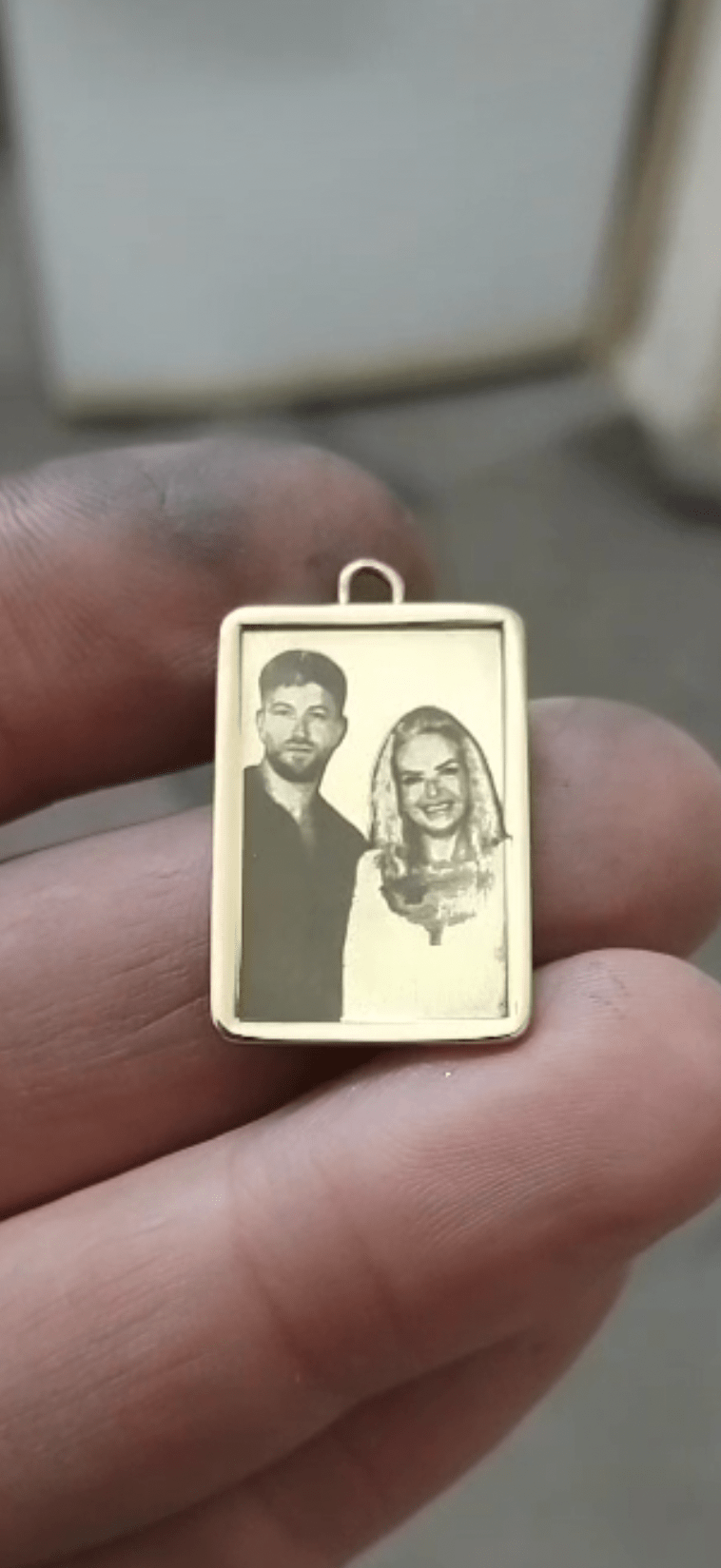 Custom Engraved Photo Pendant – 9ct/18ct Solid Gold - Fuegold Jewellery