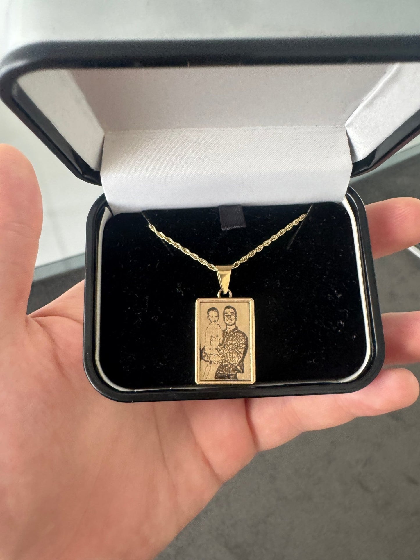 Custom Engraved Photo Pendant – 9ct/18ct Solid Gold - Fuegold Jewellery