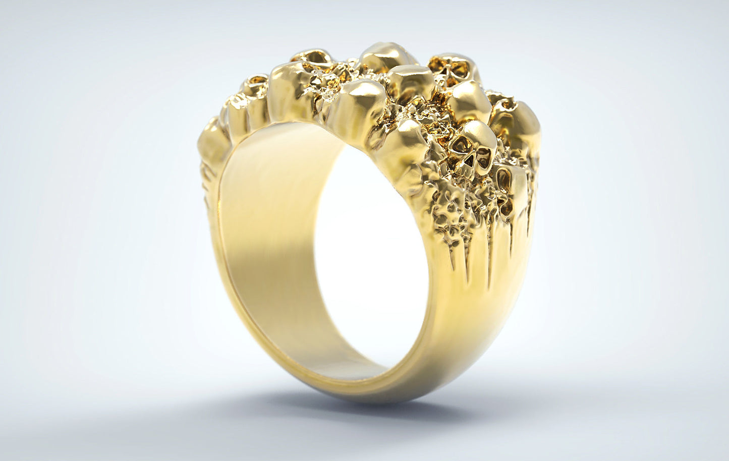 Gold Skull Nugget Ring