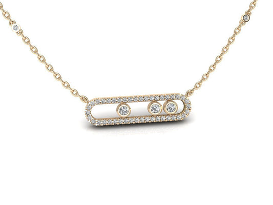 3 Diamond Sliding Pendant Necklace (0.35ct)