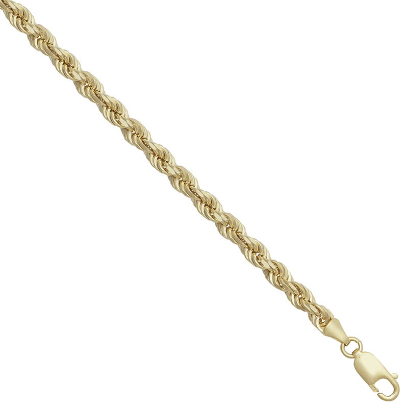 Solid 9ct Yellow Gold Diamond Cut Rope Chain 4.5mm — Classic Gold Chain - Fuegold Jewellery