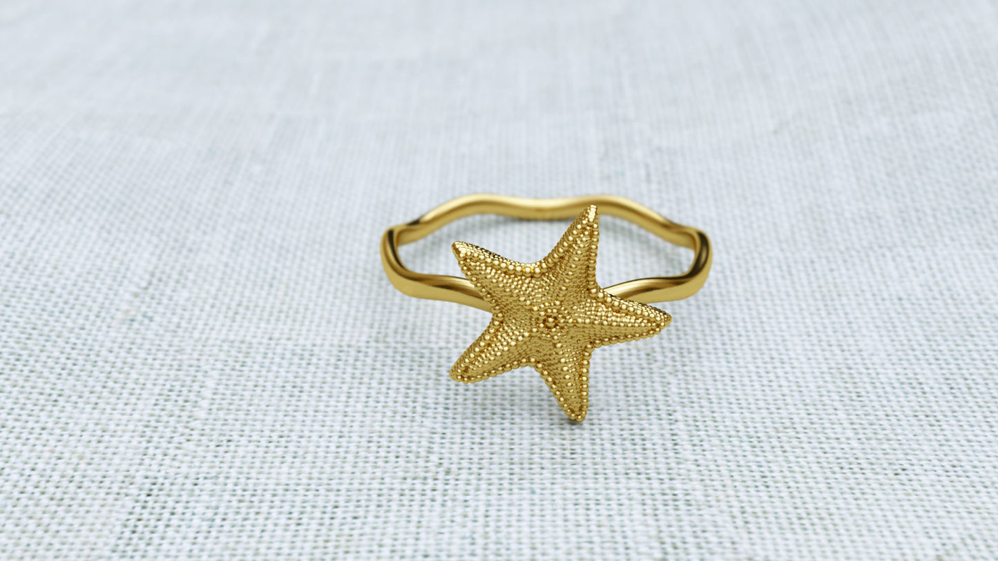 9ct Gold Starfish Ring