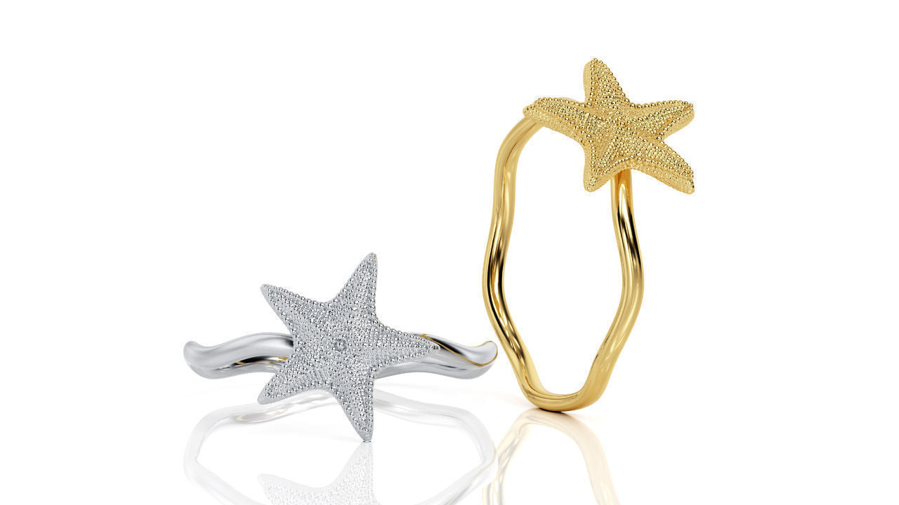 9ct Gold Starfish Ring