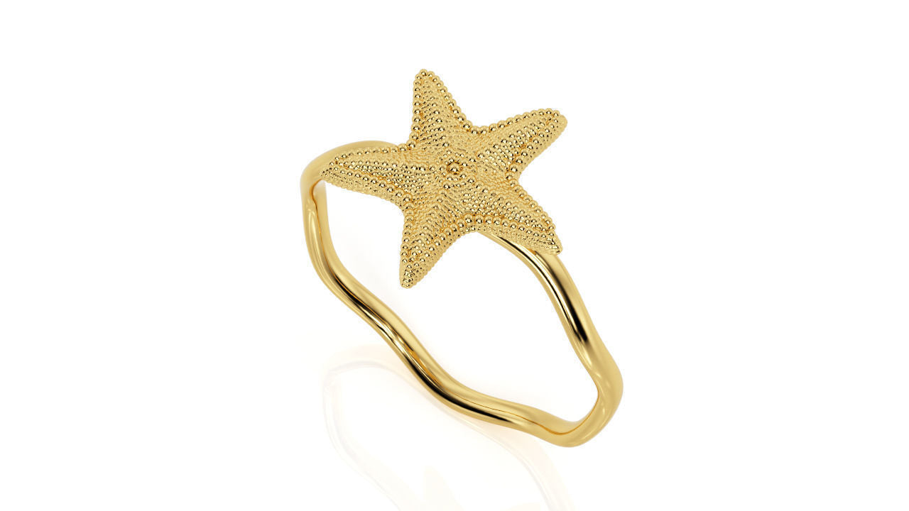 9ct Gold Starfish Ring